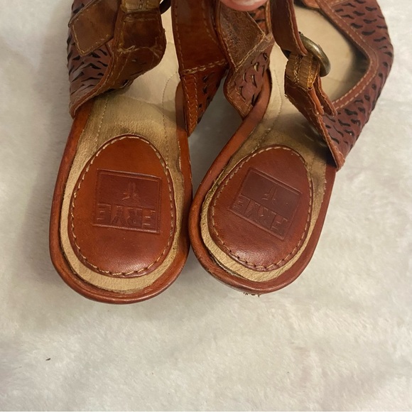 Frye Maya Cutout Slingback Pumps Brown Leather - Picture 6 of 11